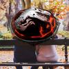 1pc Dragon, dinosaur pattern Umbrella Portable Folding Umbrella Iron Frame Hole Bone Structure Outdoor Home Umbrella