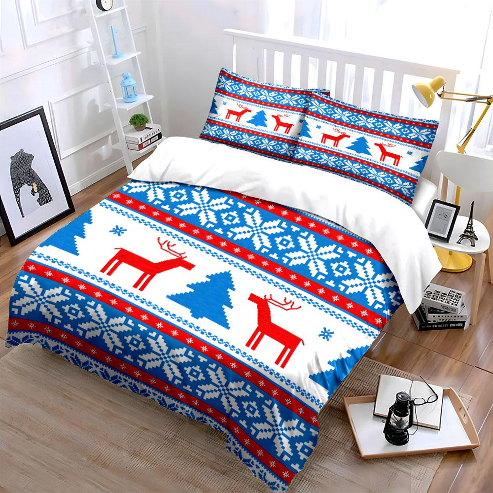 Festive Winter Design Gift Set Kid's and Adults' Bedroom Decor, Exquisite Three-piece Bedding Set Gift