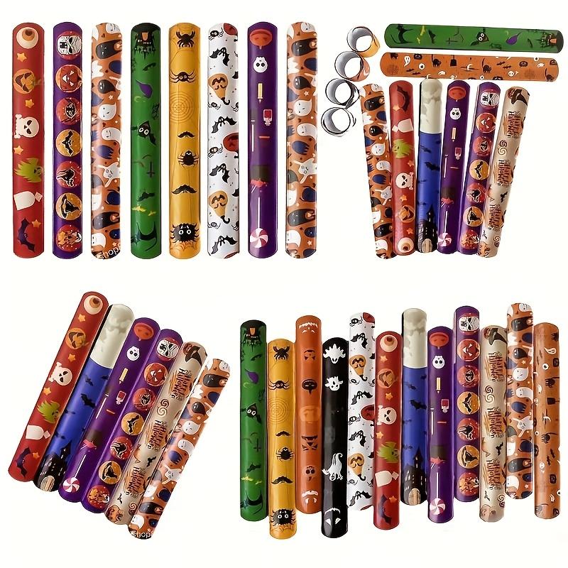 

12/24Pcs Halloween Theme Slap Bracelets Perfect for Halloween Ghost Festival Trick Party Gifts Decoration Kindergarten Gift Bag 12pcs