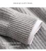 Men's Plus Size Crew Neck Wool Sweater - Autumn/Winter, Fine Stripe Raglan Sleeve, Loose Fit