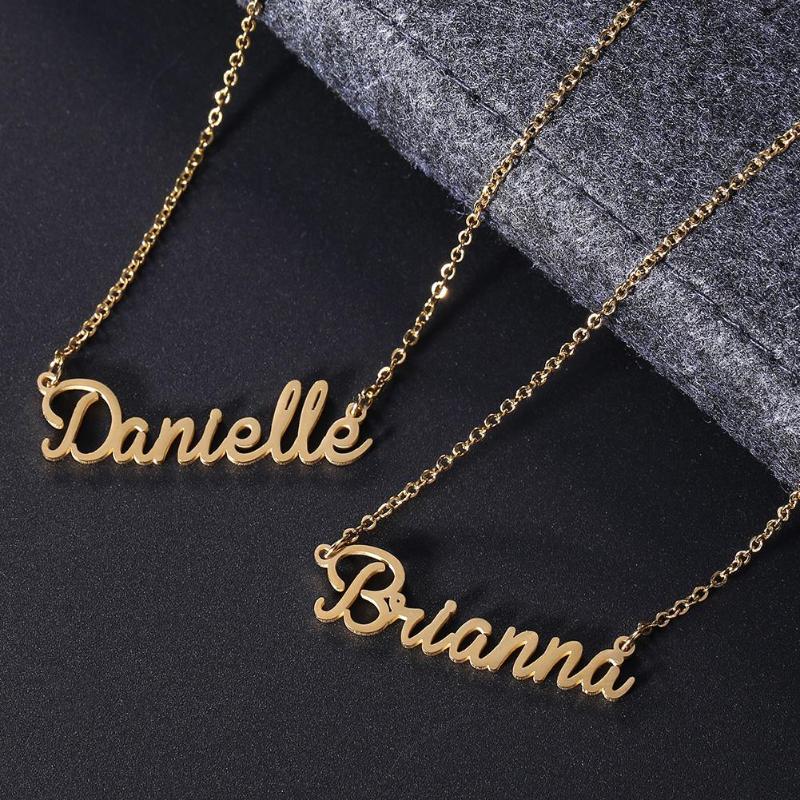 Unisex Customized Nameplate Chain Name Brianna Danielle Pendant