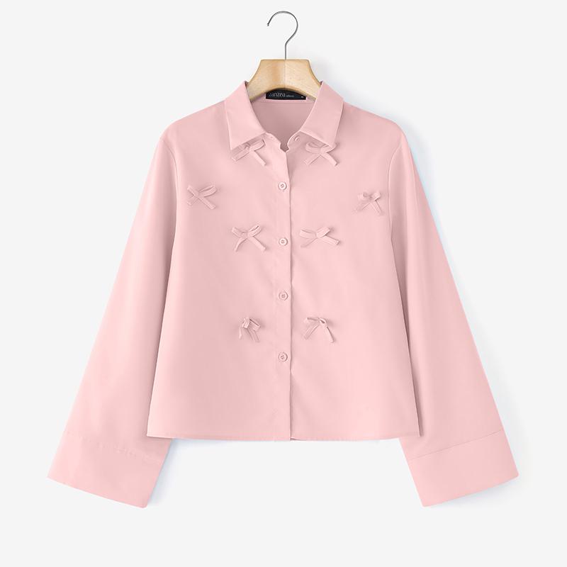 ZANZEA Women Turn Down Collar Loose Casual Btton Blouse