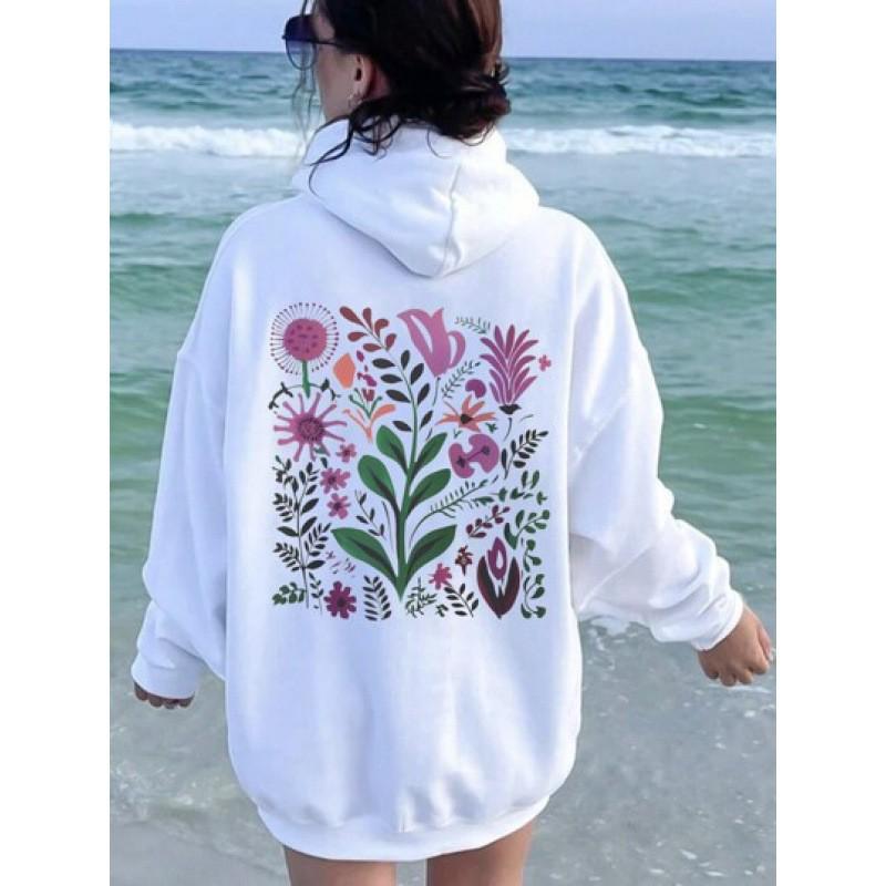 European Pink Flower Hoodie - Cute Design