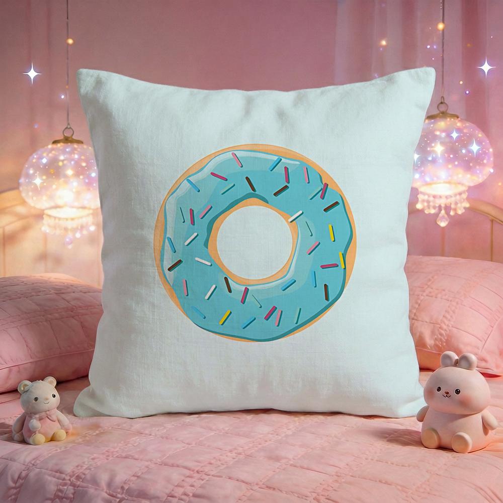 Sweet Donut Sprinkle Cushion Cover Premium Comfort Reversible Pillow Cove Two In One Design for Any Room Car Interior