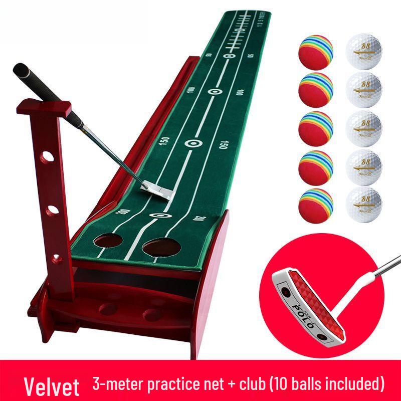 Indoor Golf Putting Practice Set with Automatic Ball Return