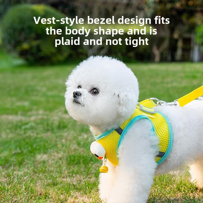 Dog Four Seasons Breathable Funny Three-dimensional Accessories Big Eyes Cute Vest Type Pet Leash Walking Dog Rope Walking Cat Rope