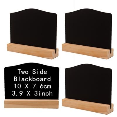 4pcs Wooden Creative Double-sided  Small  Blackboard Portable Removable Home Hotel Bar Writing Board