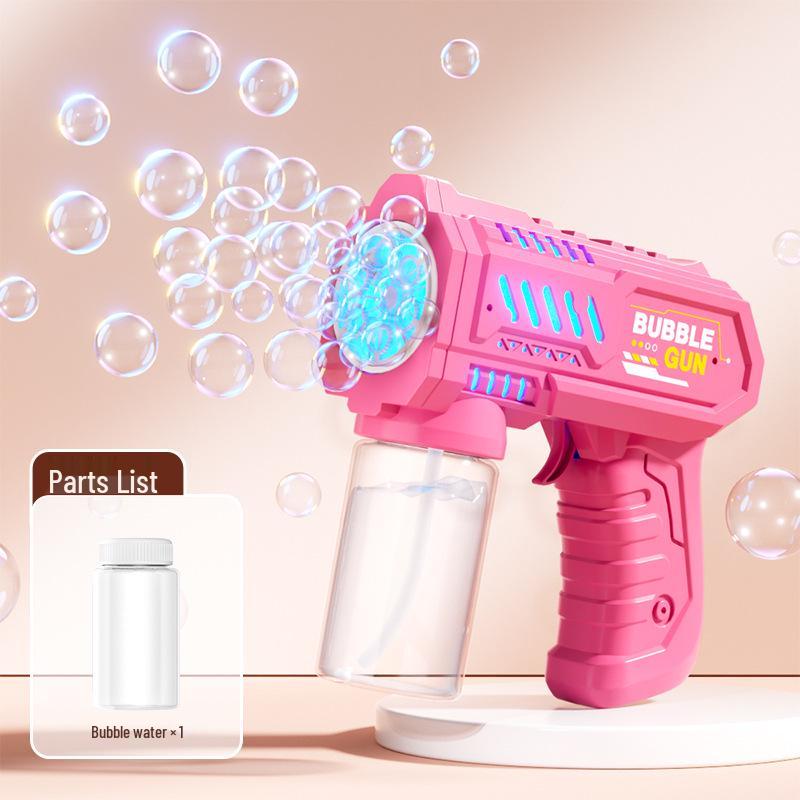 Children s Handheld Electric Bubble Gun: Sparkling Luminous Blowing Toy