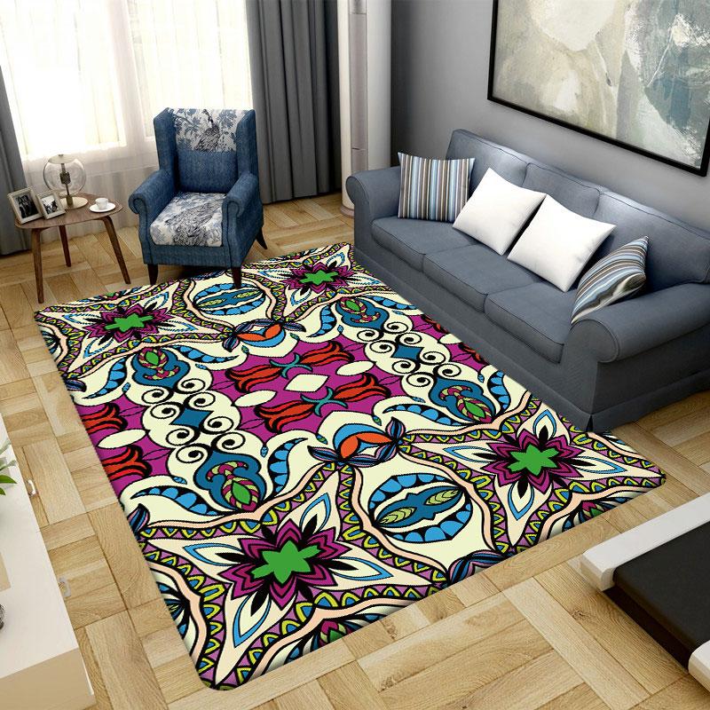 Carpet Living Room Bedroom Non-slip Rug Bohemian Moroccan Ethnic Doormat Gypsy Home
