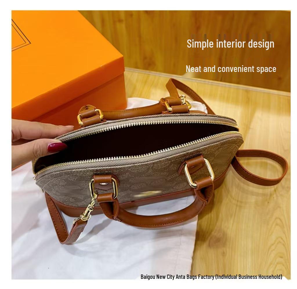 Women's Retro Print Versatile Tote: European & American Fashion Shoulder Crossbody Bag