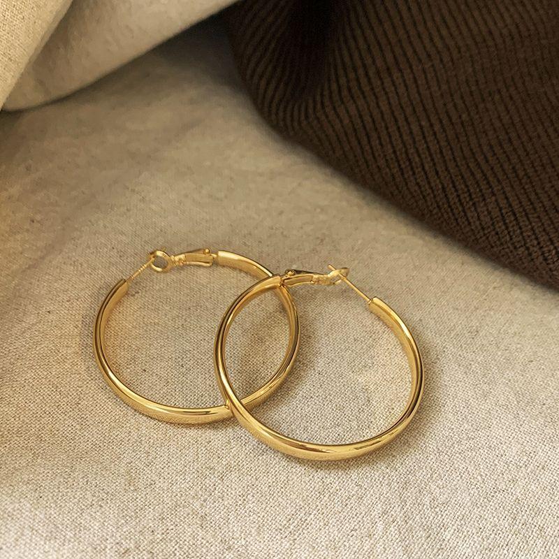 Cold wind Irregularly distorted earrings Women's unique earrings New popular high-end French circle earrings