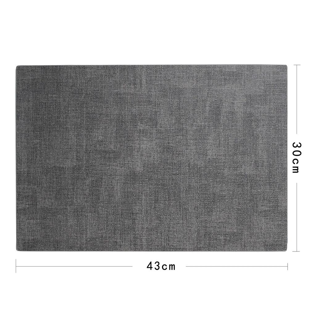 Nordic Thickened PU Leather Placemats Fabric Texture Rectangular Table Mats Hotel Dining Room Decor Durable Home Table Protector