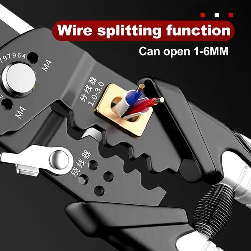 Electrician Wire Stripper with Chromium Vanadium Steel Blades and Ergonomic Handle Designed for One Handed Easy Operation