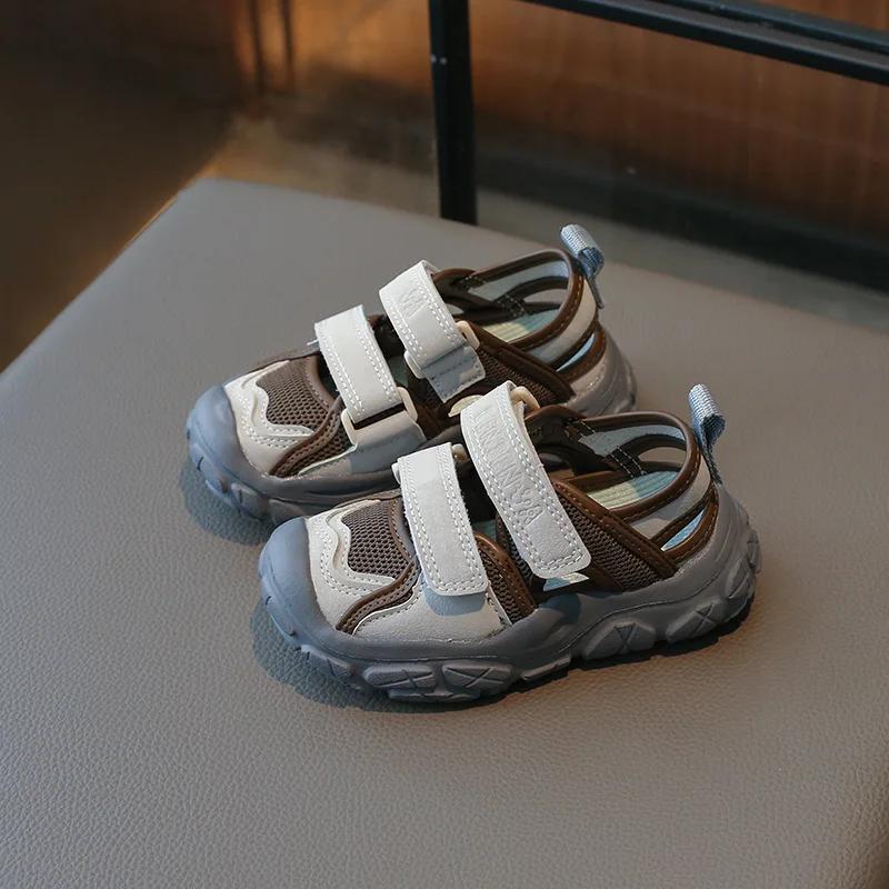 Dětské letní sandály Robustní síťované výřezy Dívčí školní sportovní sandály Módní prodyšné Dětské chlapecké běžecké boty Protiskluzové