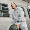 Li Ning Badfive Schriftzug Kapuzenpullover Fleece Sweatshirt Unisex Sweatshirt Hellgrau AWDT879-2