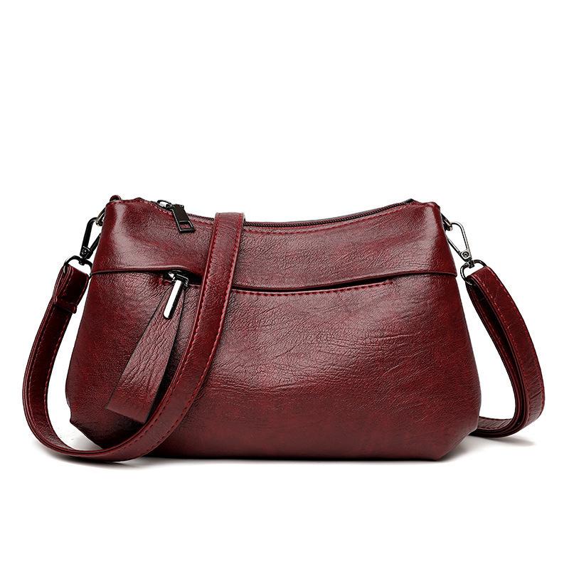 Soft Leather Crossbody Bag for Middle-Aged Women - Stylish, Elegant, and Ideal for Summer
