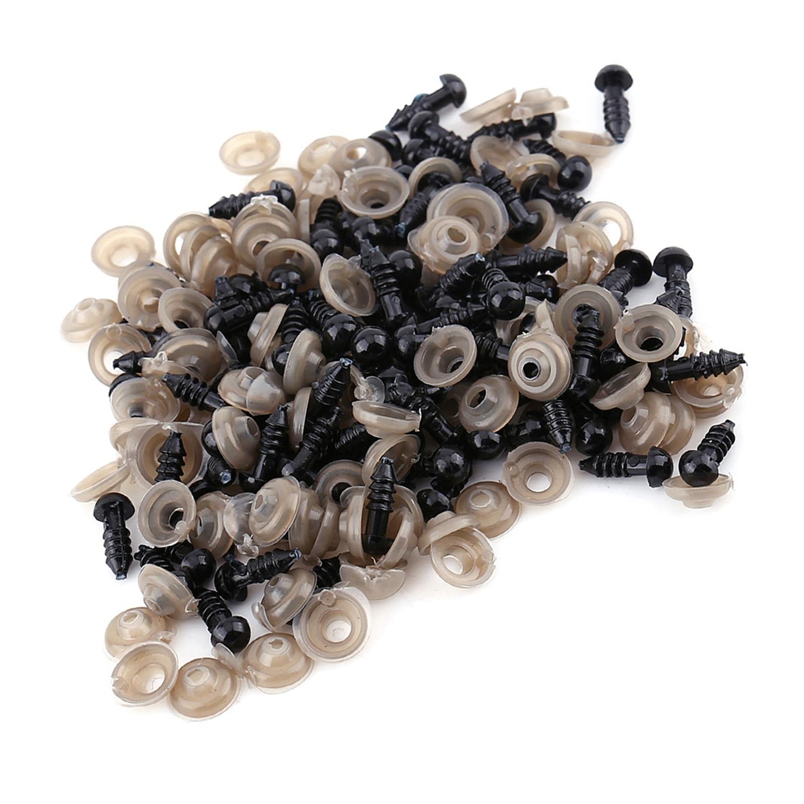 

100 шт. черные пластиковые кукольные глаза для валяния плюшевого мишки игрушки кукольный аксессуар для поделок своими руками 12 мм 6mm