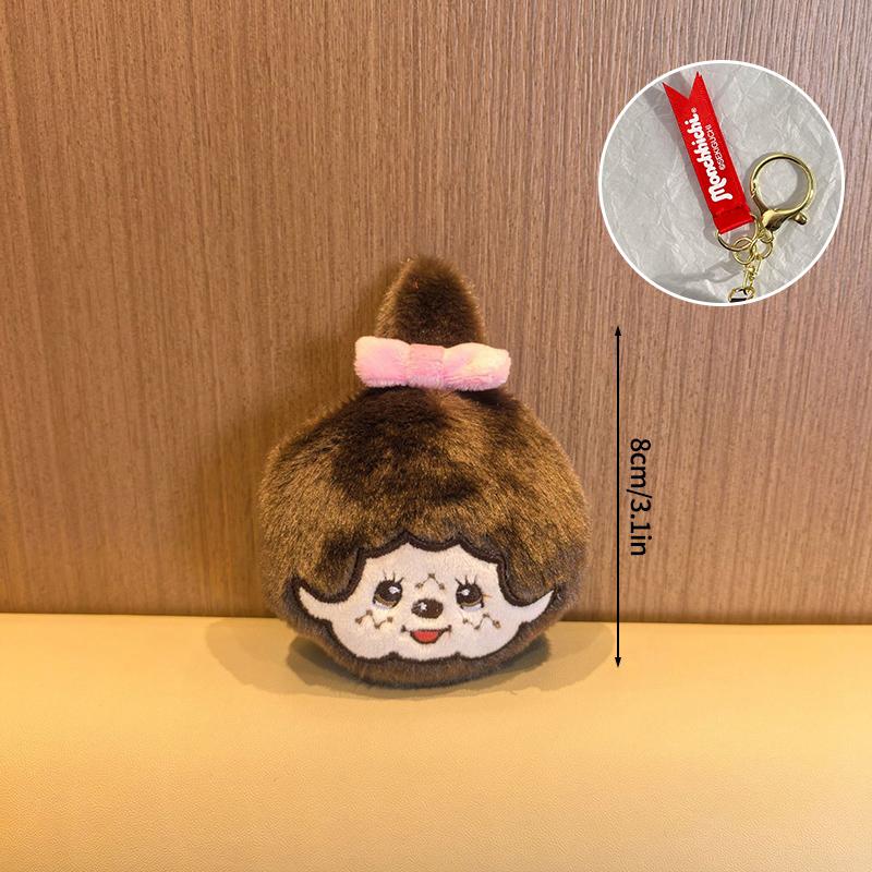 Monchhichi Doll Keychain Kawaii Bags Hanging Pendants Children's Day Birthday Gift Backpack Keyring Ornament Party Favor