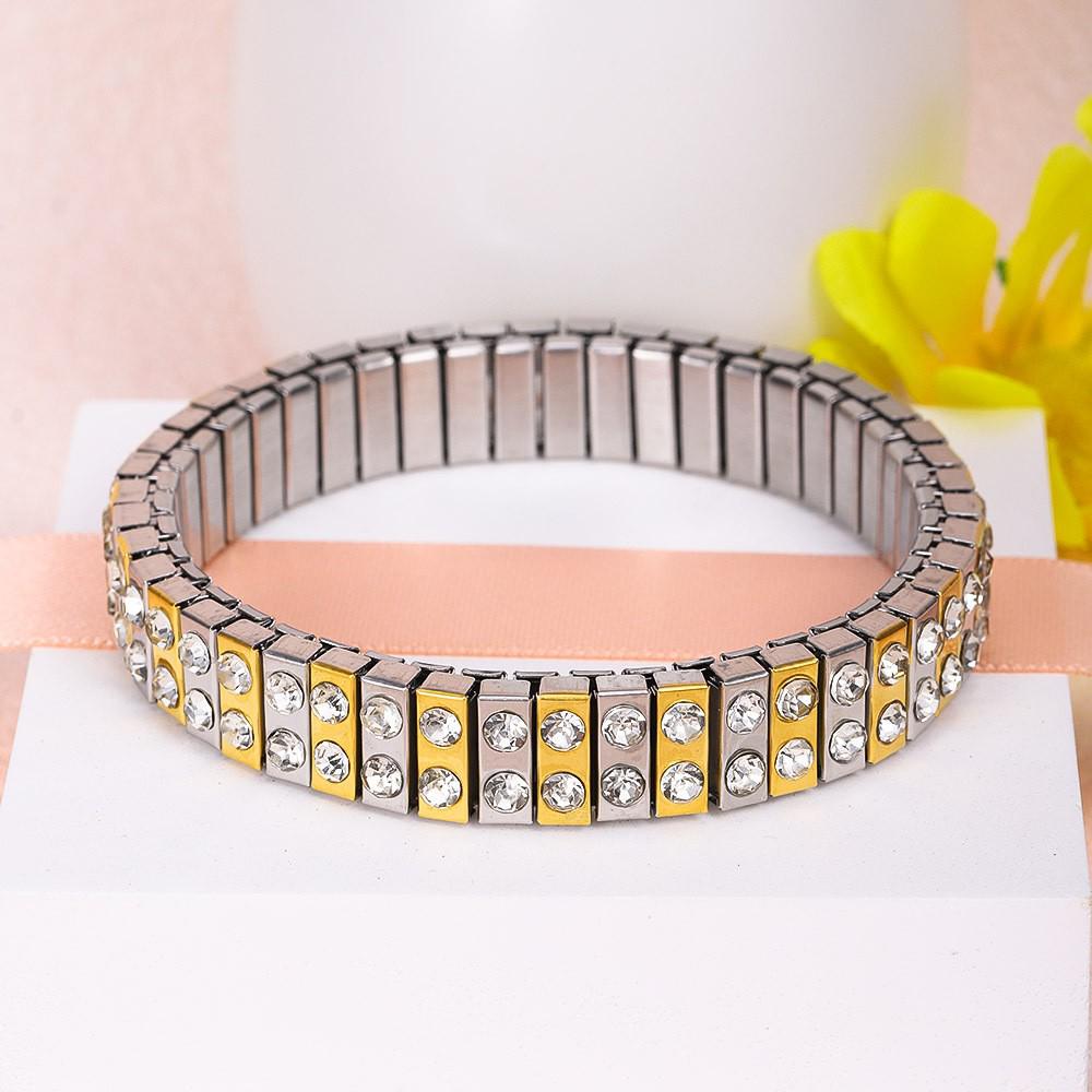 Роскошный эластичный браслет из нержавеющей стали - Минималистичный браслет-манжета ручной работы с регулируемым размером