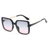 Korean Fashion Gradient Square Sunglasses - Red/Green Dot Paint, TikTok Influencer Style