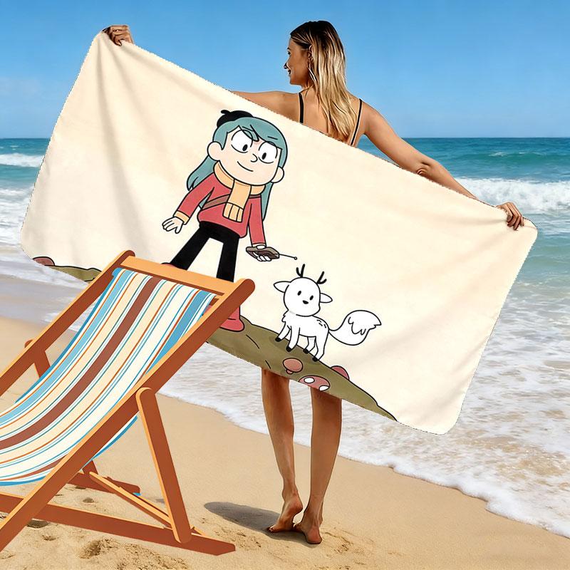 Hilda Art Print Beach Towel, Large Soft Quick Dry Towel for Beach Camping Swimming