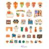 DJECO Magnet in the House Magnetic Toy Dollhouse Toy Furniture Interior Magnetic Wooden Educational Toy Puzzle Pretend Play Ages 2, 3, 4, 5 (DJ03089)