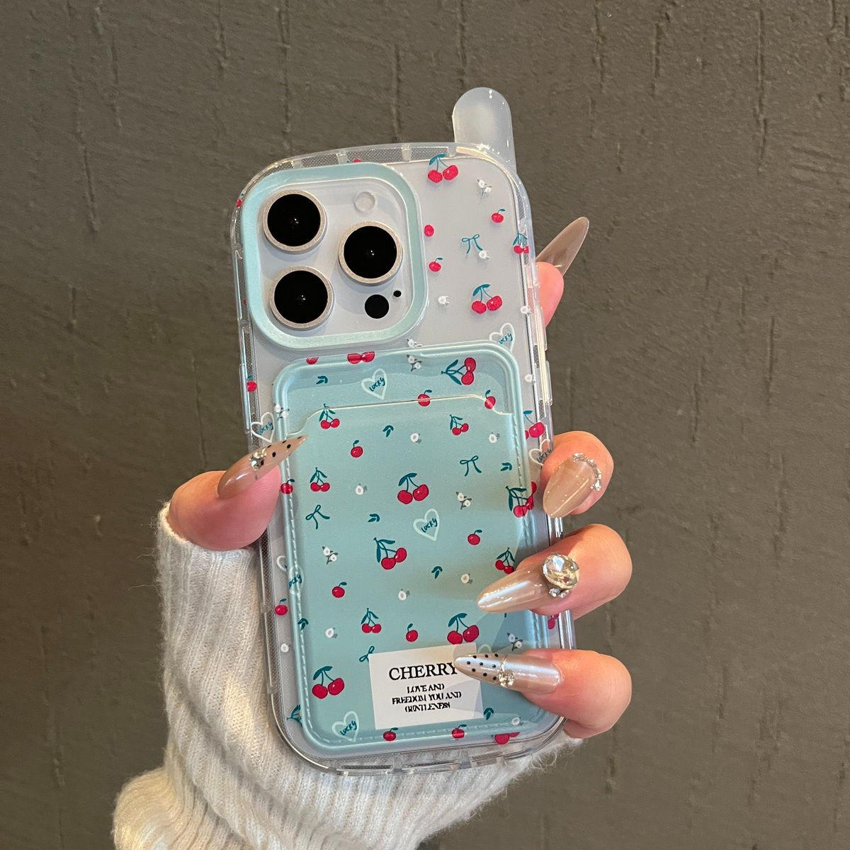 

For IPhone14pro Big Brother Big Card Bag Mobile Phone Case Retro Cute Cartoon Girl All-inclusive Mobile Phone Case Ins For iPhone 16PROMAX