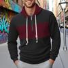 Spring and Autumn New Men's Color-blocked Checkered Sweatshirt Long-sleeved Hoodie Casual Sports Top