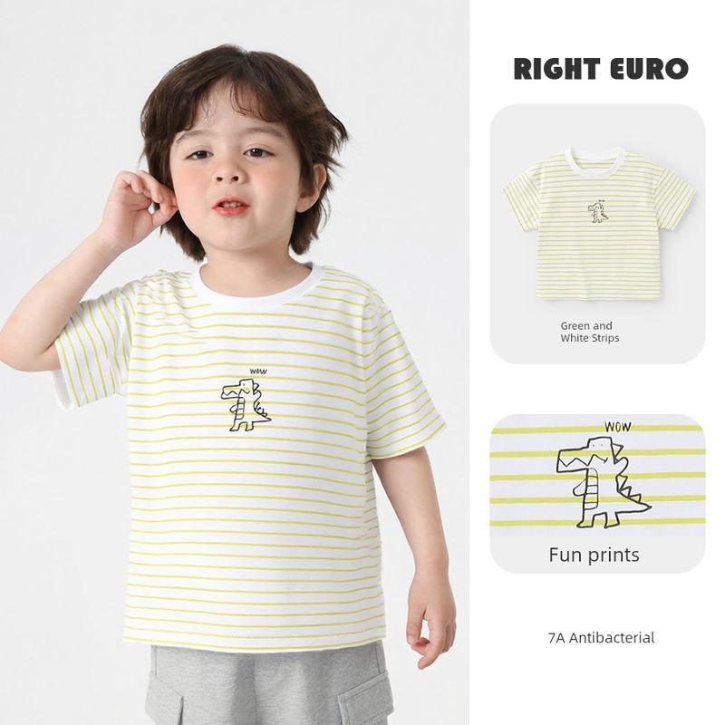 Boys' Simple Casual Short-Sleeved T-Shirt Men's Summer Clothing 25 Years New Summer Style Kidsren's Clothing Baby Tops Half-Sleeved