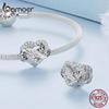 BAMOER 925 Sterling Silver Glittering  Eternal Heart Charm Beads for Women Original Bracelet and Bangle Charms Jewelry