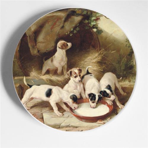 Walter Hunt Fratelli Pittura Arte Piatto Edgar Hunt Animale Cane Gatto Pecora Cavallo Piatto Decorativo Piatto da Appendere Arte Sfondo