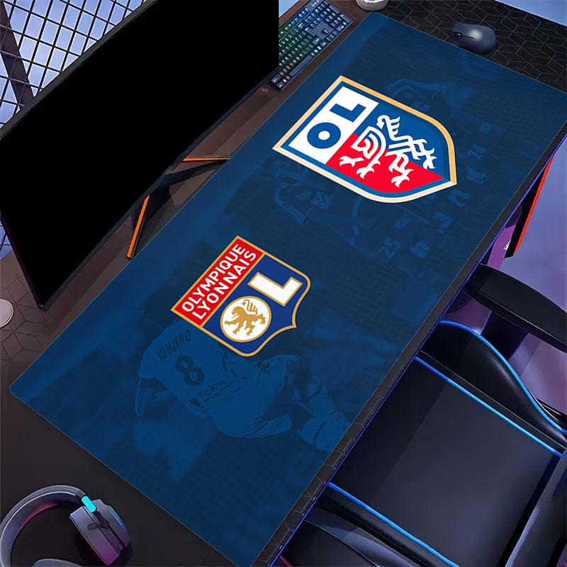 Olympique Lyonnais Football Team Mouse Pad, Large Gaming Desk Mat, Non-slip XXL Mousepad for Laptop & Tablet, Mini PC Playmat with Stitched Edges