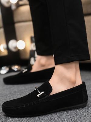 Round Toe Men's Casual Shoes Plain Soft Slip-on Deals Legitimate Luxury Sale Sneakers Low Price Common Vulcanize Retro Male Shoe