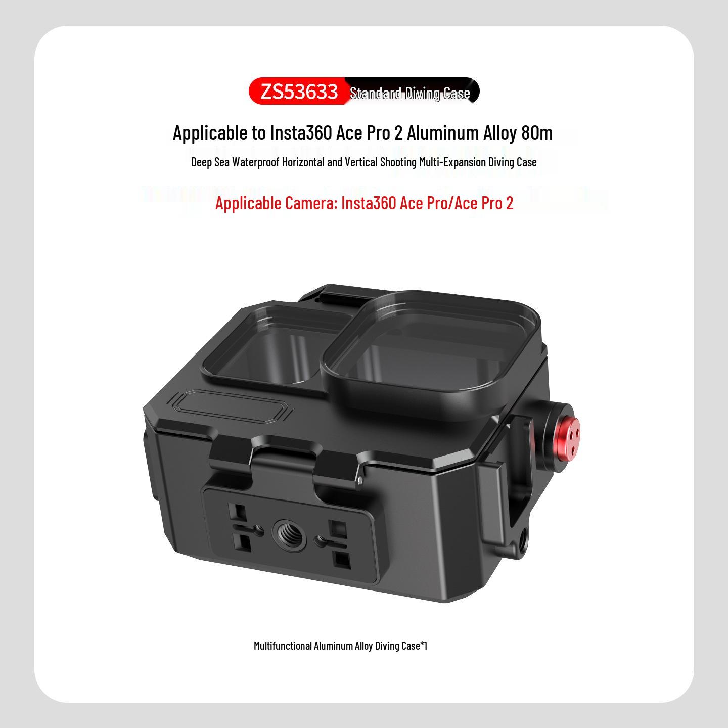 

Алюминиевый водонепроницаемый бокс для глубоководной дайвинг-съемки Insta360 Ace Pro/Pro2