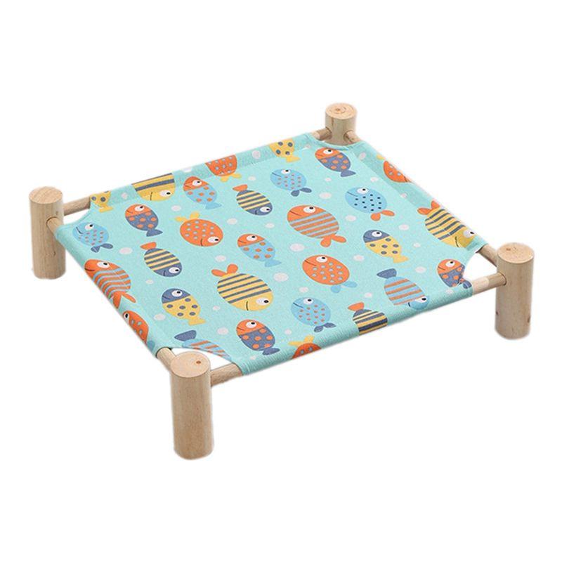 M-Modern-Cat And Dog Hammock Bed Wooden Cat Hammock Elevated Cooling Bed Detachable Portable Indoor Outdoor Pet Bed Suitable