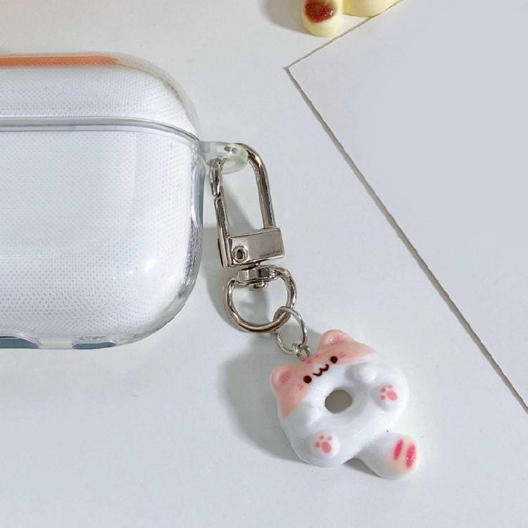 Cat Shaped Pendant Doughnuts Animal Doll Keychain Unique Soft Keyring Accessory Colorful Bag Charm Jewelry for Handbags