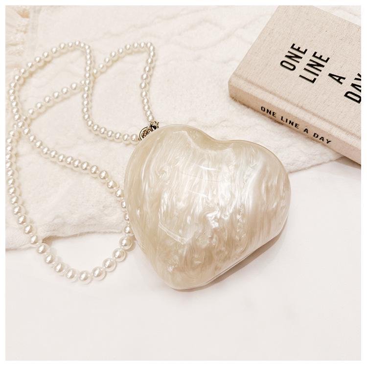 Heart-Shaped Acrylic Evening Crossbody Bag for Women