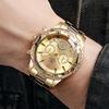 1/4PCS-Men Business Watches Fashion Stainless Steel Band Male's Quartz Watch Set