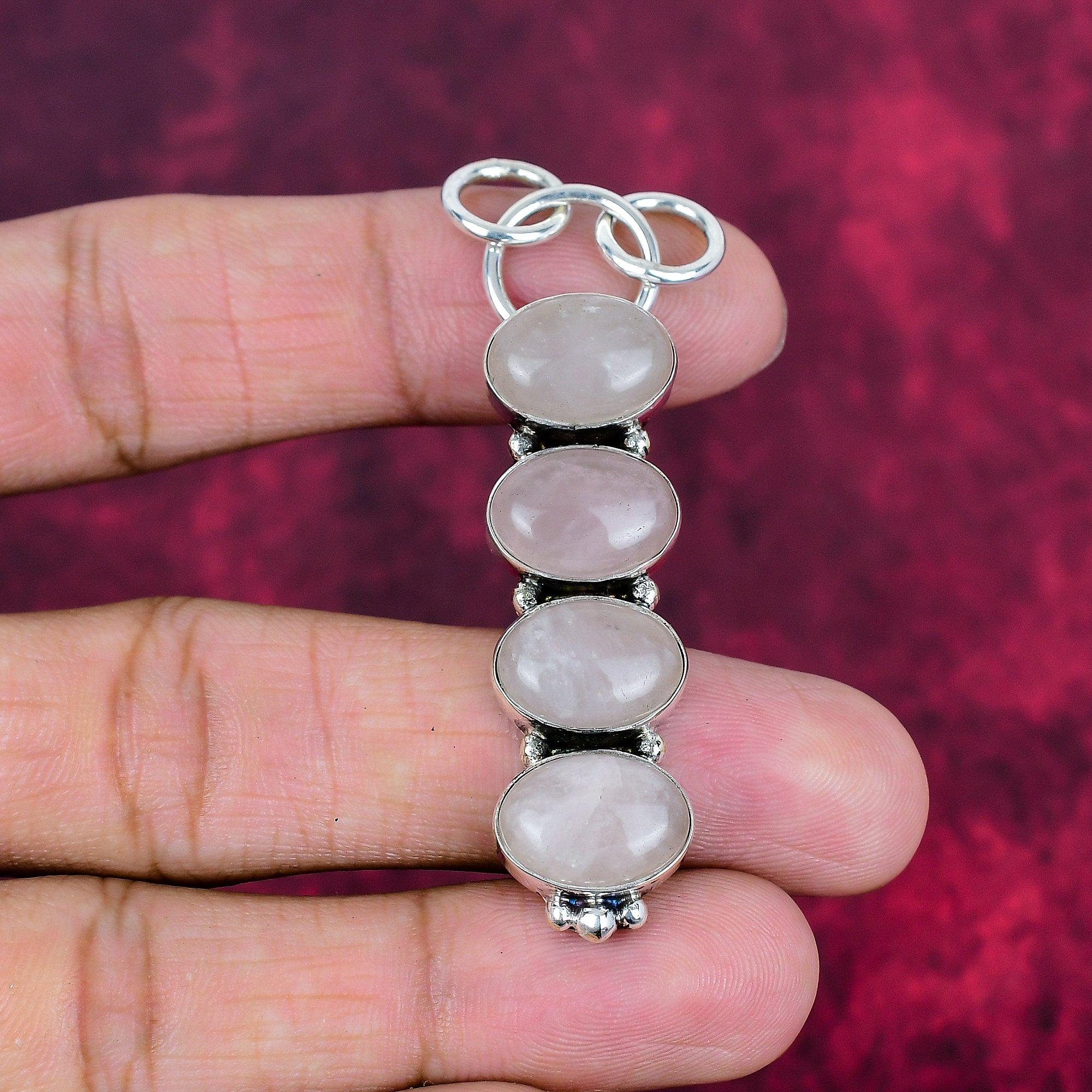 

Ювелирные изделия из розового кварца, кулон из стерлингового серебра 925 пробы, ювелирные изделия ручной работы с драгоценными камнями, подарки для жены, абсолютно новый кулон 2.63 Inches розовый