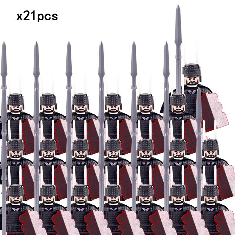 Ming Dynasty Soldiers Weapons Action Figure Accessories Helmet Armor Medieval Building Blocks Bricks Toys For Children Gifts