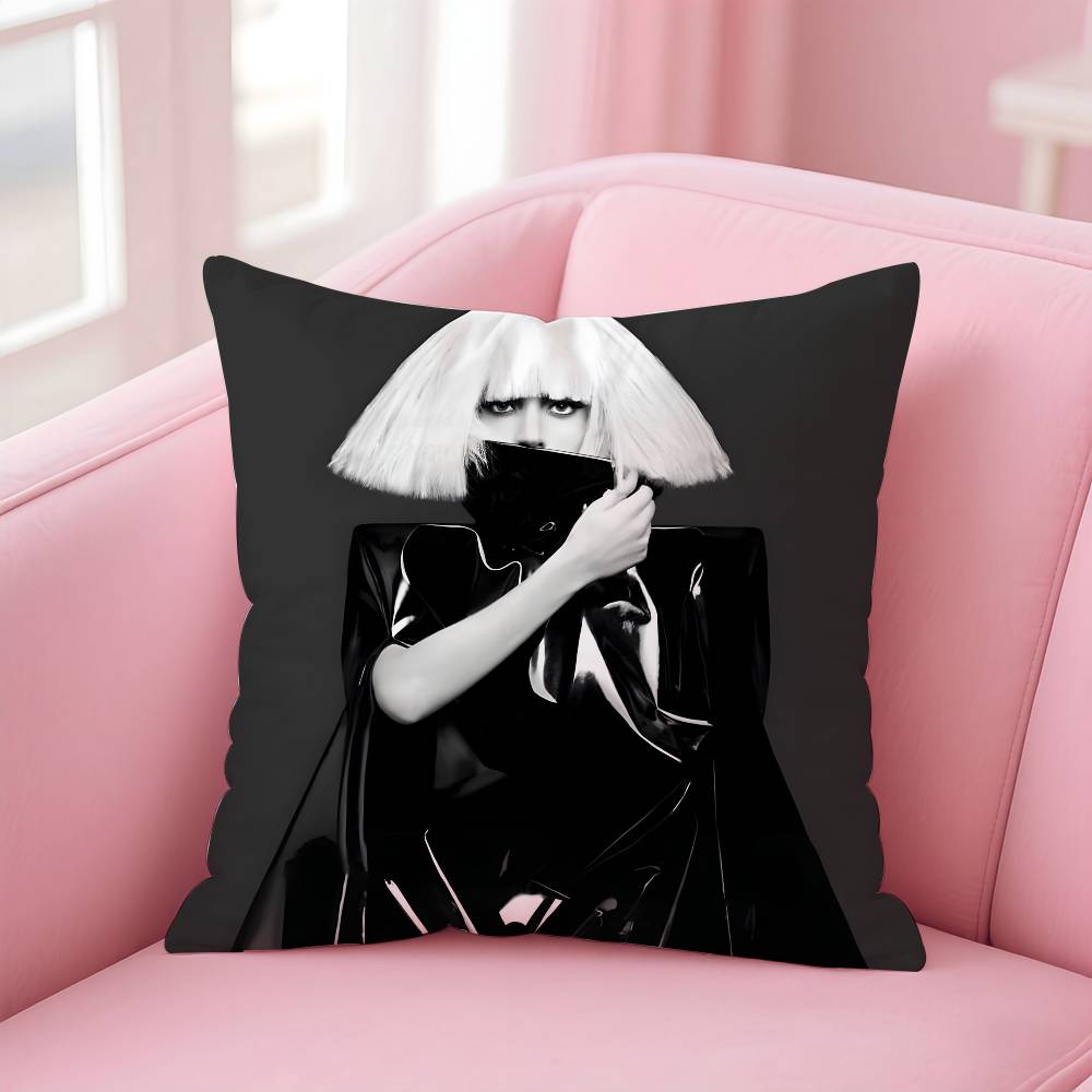 L-Lady SINGER G-gaga Pillow Case Pattern Printing Pillowcase Living Room Sofa Cushion Cover Bedroom Room Decor