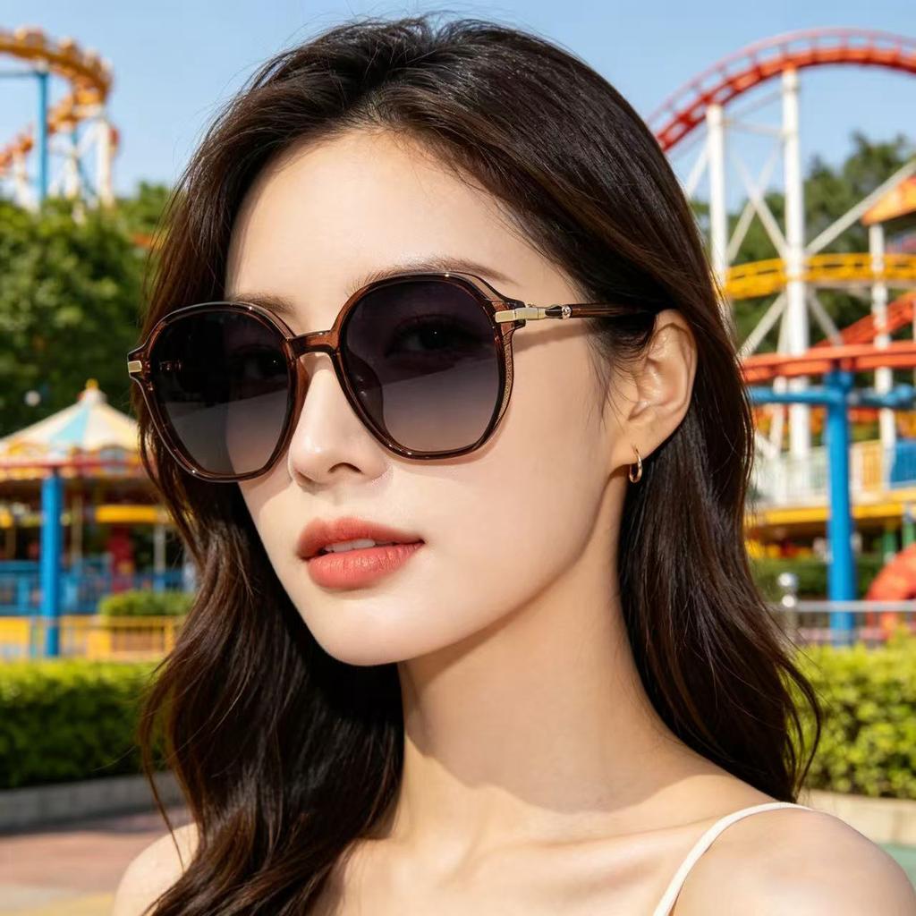 ins wind ultra-light small frame sunglasses women's high-end sense UV protection big face thin trend sunglasses
