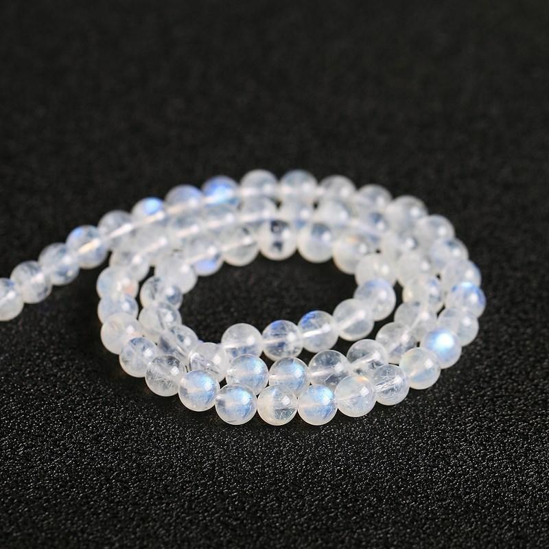 Natural Blue Flash Moonstone Beads High Quality Round Loose Spacer Gemstone For Jewelry Making Diy Bracelet Necklace Accessories