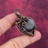 Silver Sheen Obsidian Pendant Copper Wire Wrapped Unique Jewelry Gemstone Pendant