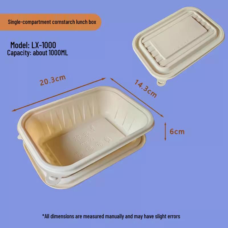 Eco-Friendly Biodegradable Corn Starch Lunch Box with Lid