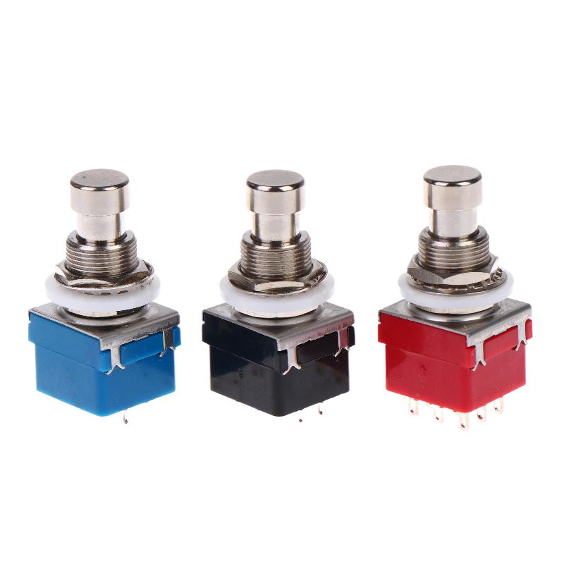 1/3Pcs Button Direct Conversion Switch 9 Pin 3PDT Latching Guitar Switch Guitar Effects Pedal Box Stomp Foot True Bypass