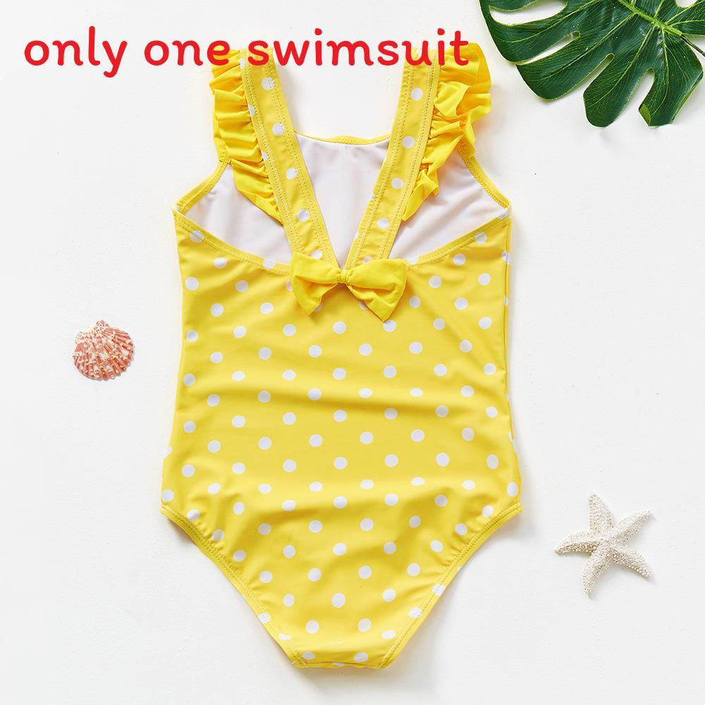 Girl Swimwear With Flamingo Print And Ruffle Shoulder Straps For Water Sports