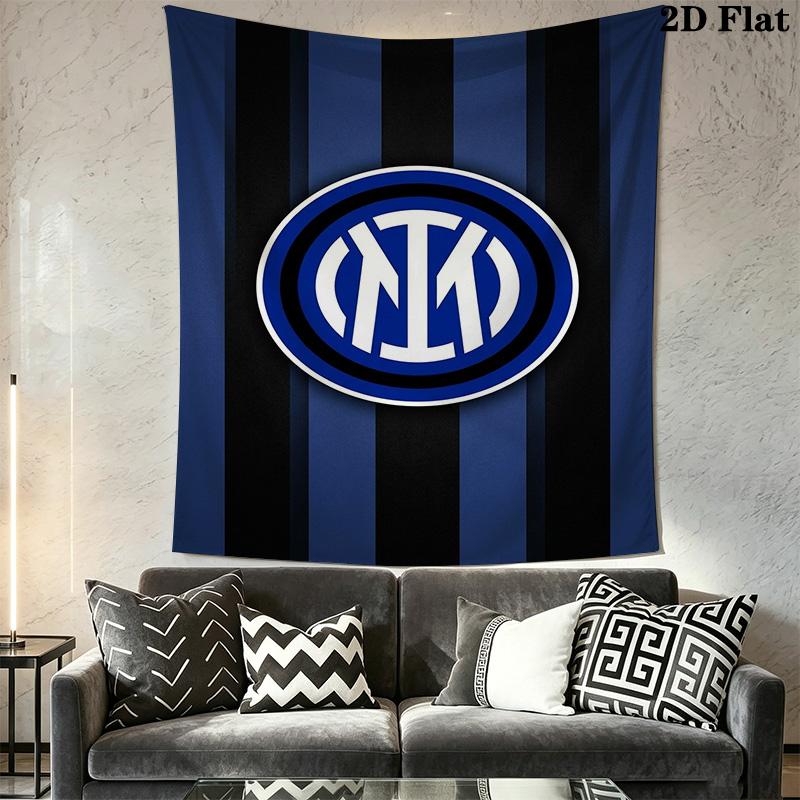 Inter Milan Logo Wallpaper Threepiece Set 1 Duvet Cover 2 Pillowcase Without Core Soft And Comfortable Christmas Birthday Gift