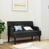 VidaXL Bench with Backrest, Sofa with Armrest, Banquette with Wooden Legs, Living Room Seat, Modern, Black 372153
