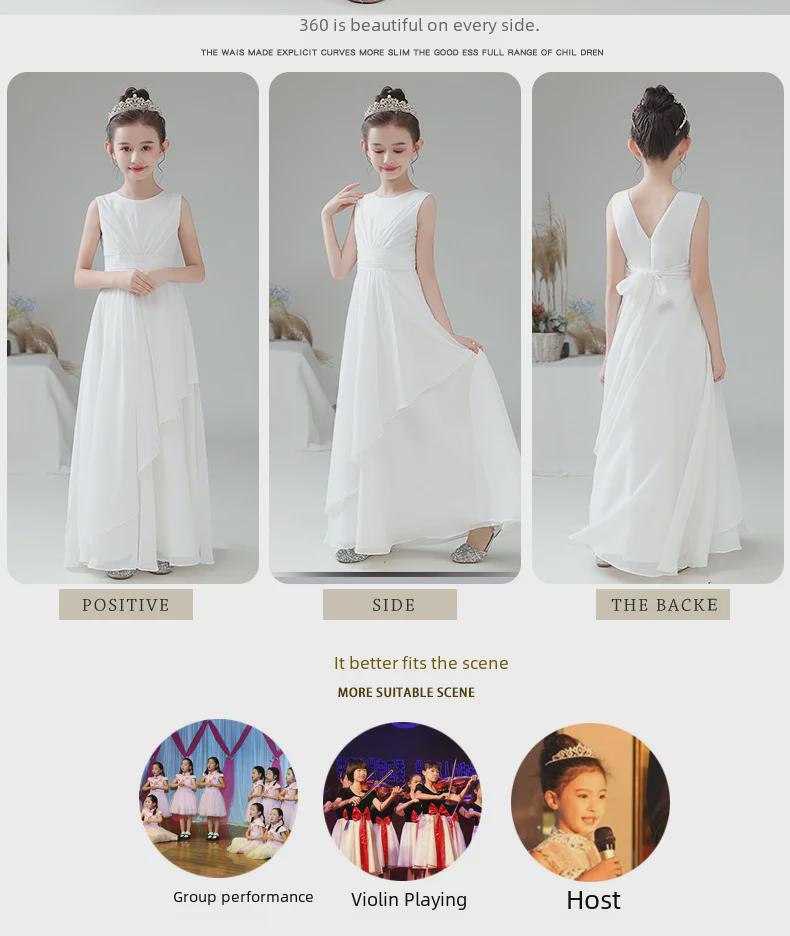 Girls' Performance Dress for Children's Orchestra and Poetry Recitations